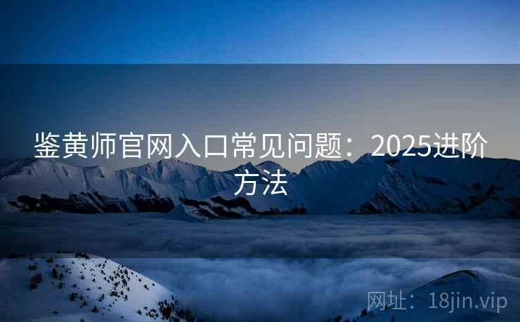 鉴黄师官网入口常见问题：2025进阶方法